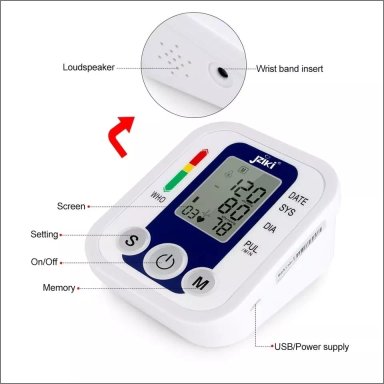 TENSIOMETRO JZIKI TOMA PRESIÓN ARTERIAL BRAZO LCD AUTOMÁTICO R&C - 5