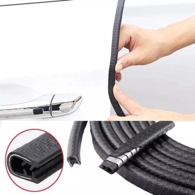 MOLDURA AUTO RYC SELLO PRESIÓN PROTECTORA PUERTAS CAPOT 5M NEGRO - 1