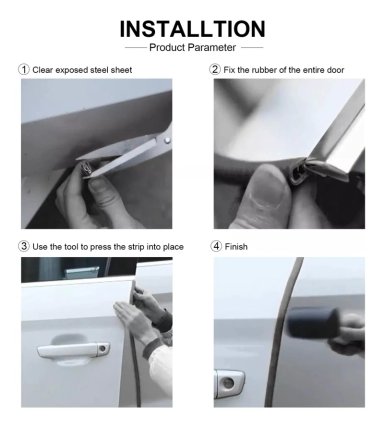 MOLDURA AUTO SELLO PRESION PROTECTORA PUERTAS CAPOT 5M BLANCO - 3