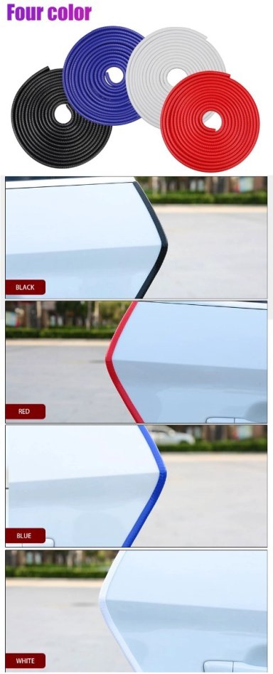 MOLDURA AUTO SELLO PRESION PROTECTORA PUERTAS CAPOT 5M BLANCO - 4