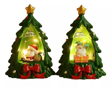 LÁMPARA NAVIDEÑA PINO ÁRBOL DE NAVIDAD CON SANTA LUZ DECORA - 1