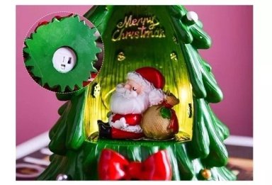 LÁMPARA NAVIDEÑA PINO ÁRBOL DE NAVIDAD CON SANTA LUZ DECORA - 4