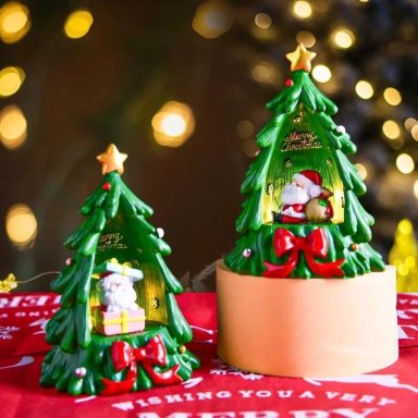LAMPARA NAVIDEÑA PINO ARBOL DE NAVIDAD LUZ SANTA REGALO - 5