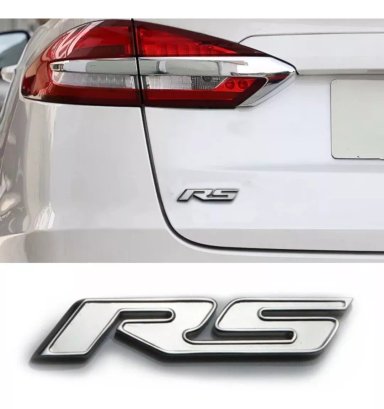 LOGO EMBLEMA RS ADHESIVO AUTO TUNNING UNIVERSAL/ RYC - 1