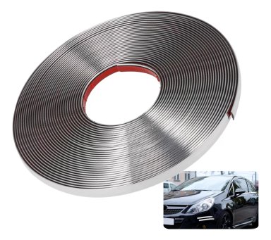 MOLDURA CROMADA 18MM ADHESIVA AUTO TUNING UNIVERSAL /RYC - 1