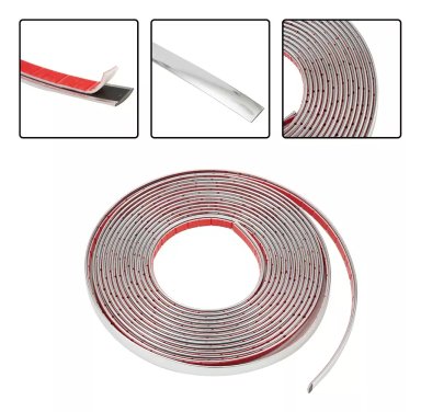 MOLDURA CROMADA 12MM ADHESIVA DECORATIVA AUTO TUNING 15M R&C - 3