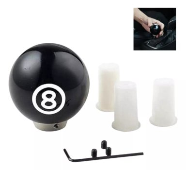 POMO PALANCA DE CAMBIO BOLA 8 BILLAR AUTO TUNNING UNIVERSAL - 1