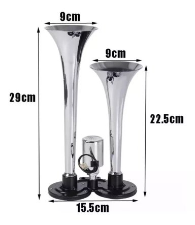 BOCINA DE AIRE ELECTRICA DOBLE TROMPETA 12V-24V AUTO CAMIÓN - 5