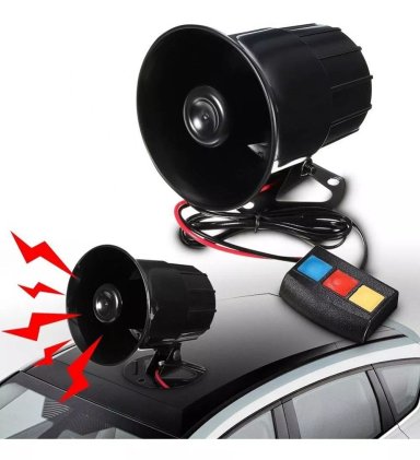 BOCINA POLICIAL SIRENA 3 TONOS AUTO MOTO 12V UNIVERSAL /RYC - 3