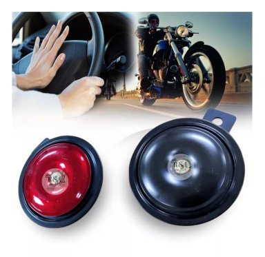 X2 BOCINA PLATO ELÉCTRICA 12V AUTO MOTO SCOOTER UNIVERSA/R&C - 2