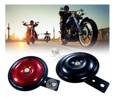 X2 BOCINA PLATO ELÉCTRICA 12V AUTO MOTO SCOOTER UNIVERSA/R&C - 3