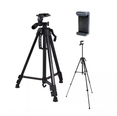 TRÍPODE PROFESIONAL CÁMARA/CELULAR UNIVERSAL ALUMINIO 130CM - 1