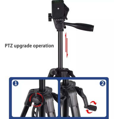 TRÍPODE PROFESIONAL CÁMARA/CELULAR UNIVERSAL ALUMINIO 130CM - 2