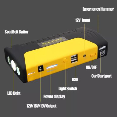PARTIDOR DE BATERÍA AUTO MOTO KIT POWER BAN. 12V /RYC - 3