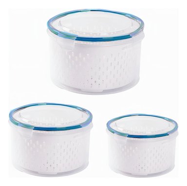 X3 TUPPER HERMÉTICO ALIMENTOS FRESCOS CON CESTA DE DRENAJE - 3