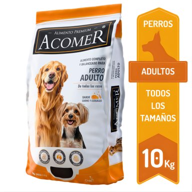 ALIMENTO SECO PERROS ADULTO ACOMER SABOR CARNE CEREALES 10 KG - 1