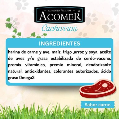 ALIMENTO SECO PERROS CACHORRO ACOMER SABOR CARNE 10 KG - 4