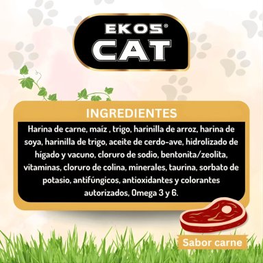 ALIMENTO SECO GATOS ADULTO EKOSCAT SABOR CARNE 10 KG - 5