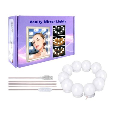 LUCES LED USB DECORATIVA PARA ESPEJO 10 FOCOS MAQUILLAJE - 1