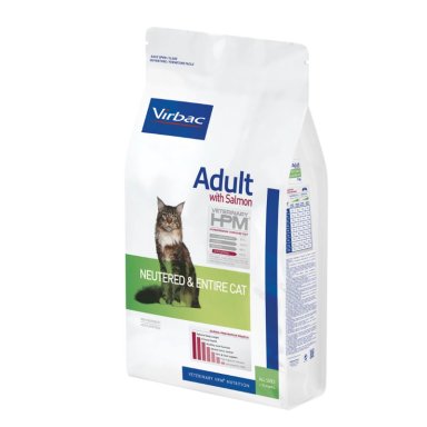 ALIMENTO SECO GATOS ADULTO VIRBAC SABOR SALMÓN 3 KG HPM NEUTERED ENTIRE CAT WITH - 1