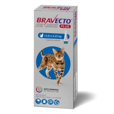 BRAVECTO GATO 2.8-6.25KG 3M PULGAS/GARRAPATAS - 1