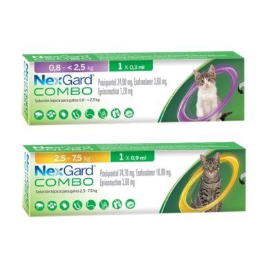 NEXGARD COMBO GATOS 1 COMP 2,5 A 7,5 KG - 2