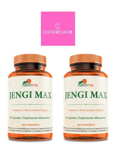PACK 2 FRASCOS SUPLEMENTO ALIMENTICIO FUENTE VITAL JENGI MAX CAPSULAS DURAS 60 UN C/U - 1