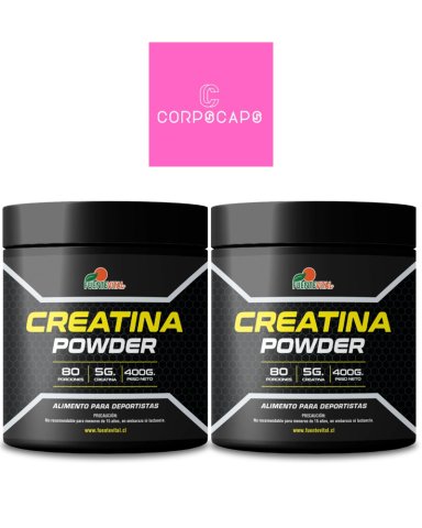 CREATINA MONOHIDRATADA POLVO EN POTE DE 400 GRAMOS FUENTE VITAL - 1