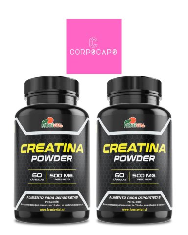 PACK DE 2 CREATINA MONOHIDRATADA CAPSULA DURA 2 FRASCOS POR 60 CAPSULAS C/U FUENTE VITAL - 1