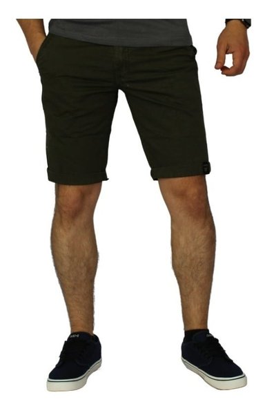 BERMUDA HOMBRE LEONISA VERDE OSCURO ELASTICADA SLIM FIT - 1