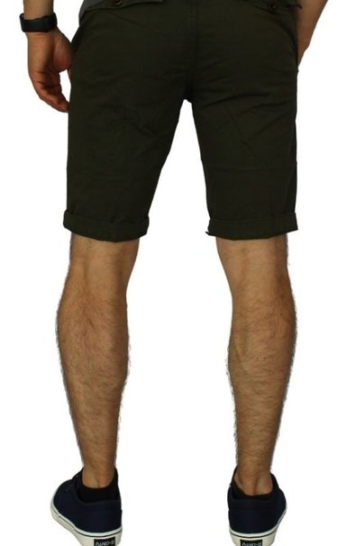 BERMUDA HOMBRE LEONISA VERDE OSCURO ELASTICADA SLIM FIT - 3