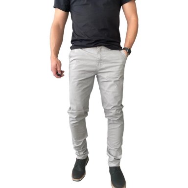 PANTALON ELASTICADOS SLIM FIT GABARDINA GRIS HOMBRE - 42 - 2
