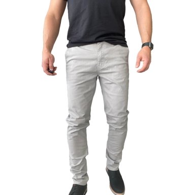 PANTALON ELASTICADOS SLIM FIT GABARDINA GRIS HOMBRE - 42 - 3