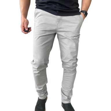 PANTALON ELASTICADOS SLIM FIT GABARDINA GRIS HOMBRE - 42 - 4