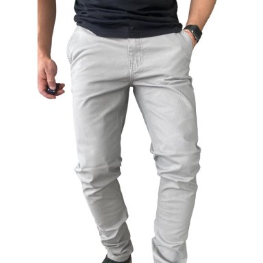 PANTALON ELASTICADOS SLIM FIT GABARDINA GRIS HOMBRE - 42 - 6