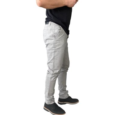 PANTALON ELASTICADOS SLIM FIT GABARDINA GRIS HOMBRE - 42 - 7
