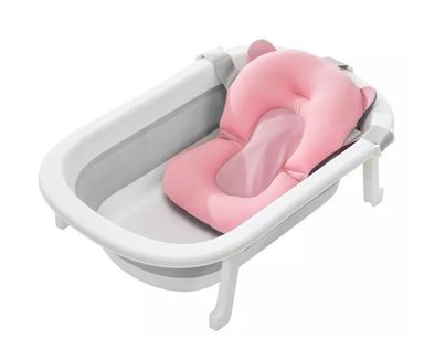 COJÍN MALLA HAMACA BAÑO BAÑERA TINA BEBÉ TIPO ASIENTO ROSA - 1