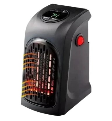 CALEFACTOR DE PARED MINI PORTATIL 400 WATTS COLOR NEGRO - 1