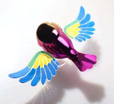 DECORACION PARA RETROVISORES DE AUTO PAJARITO VOLADOR SIMULADOR FUCSIA - 1