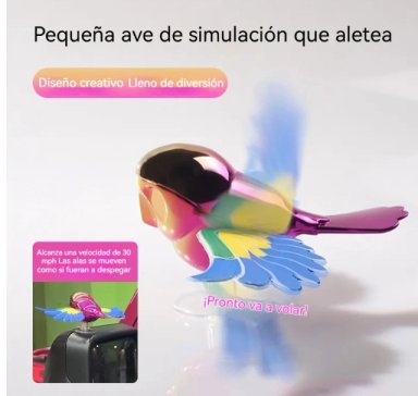 DECORACION PARA RETROVISORES DE AUTO PAJARITO VOLADOR SIMULADOR VERDE - 1