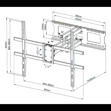 SOPORTE DE TV GRANDE DE 45 A 100 PULGADAS D10 - 3