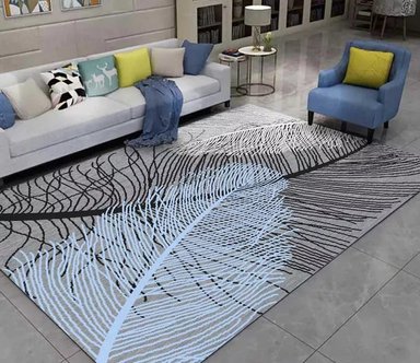 ALFOMBRA NORDICA EFECTO 3D FLEXIBLE 150*200 PAZUL - 1