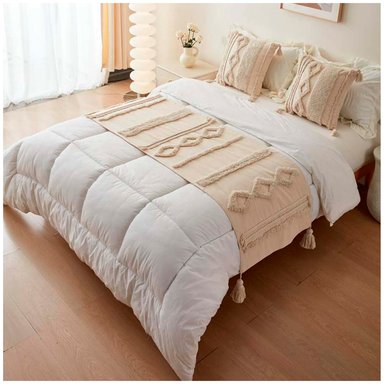 SET PIECERA BOHO 60 X 210 +2 FUNDAS BEIGE TRENS - 1