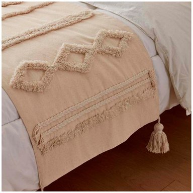 SET PIECERA BOHO 60 X 210 +2 FUNDAS BEIGE TRENS - 3