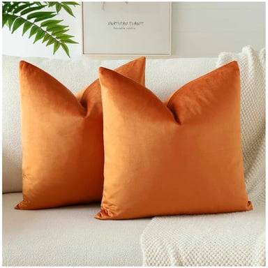 PACK DE 02 FUNDAS DE COJÍN DE TERCIOPELO SUAVE 45X45 MOD16 - 1