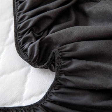 CUBRECOLCHON IMPERMEABLE 2P + 02 FUNDAS DE ALMOHADA NEGRO - 3
