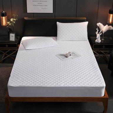 CUBRECOLCHON IMPERMEABLE SUPERKING + 02 FUNDAS DE ALMOHADA BLANCO - 1