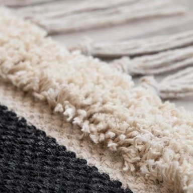 ALFOMBRA ESTILO NORDICO BOHEMIO CON FLECOS 120X180 CM HENG - 3