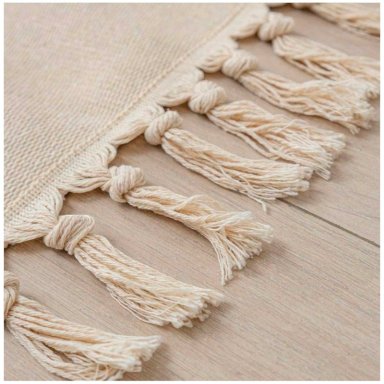 ALFOMBRA ESTILO NORDICO BOHEMIO CON FLECOS 120X180 CM ZIC - 3