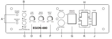 SUBWOOFER PLANO AMPLIFICADO SANSUI EGON-680 CONTROL - 2